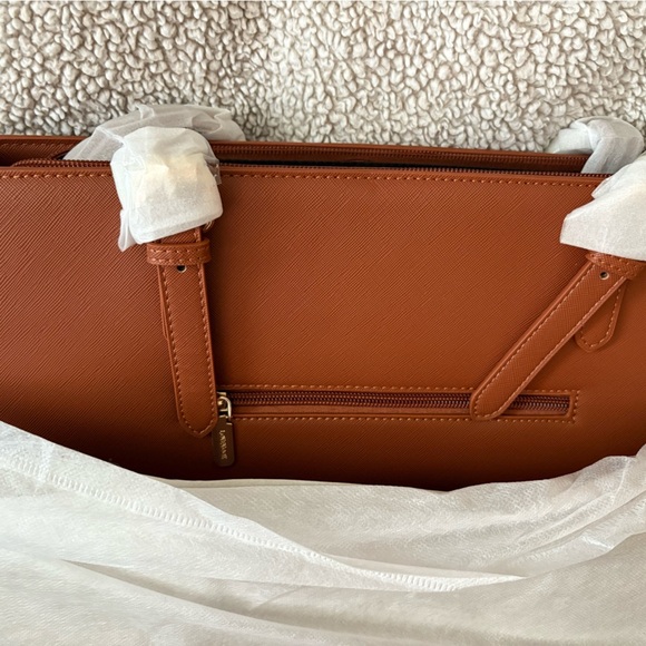 Elegant Tan Women's Handbag Lovevook woman’s laptop bag computer tote zip comp. - Picture 3 of 12